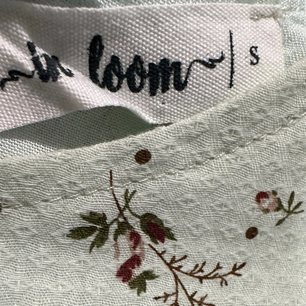 In Bloom Light Green Blouse with Floral Accents NWOT - Picture 2 of 10